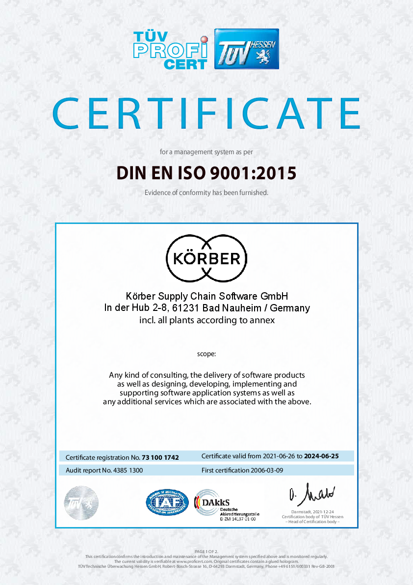 General Terms and Conditions - Körber Supply Chain