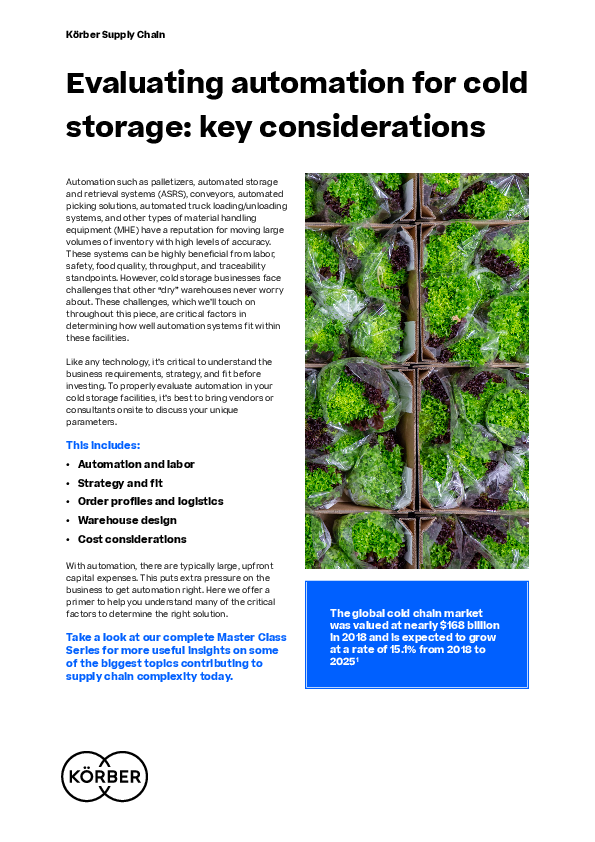 Evaluating automation for cold storage: key considerations